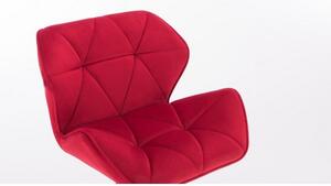 Barová stolička MILANO VELUR na čierne podstave - červená