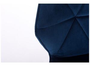 LuxuryForm Barová stolička MILANO VELUR na čierne podstave - modrá