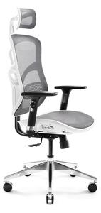 Kancelárska ergonomická stolička DIABLO V-BASIC: bielo-šedá Diablochairs I4-YOQ9-LBXR