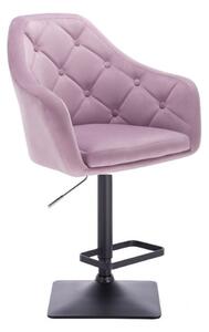 Barová stolička ANDORA VELUR na čierne podstave - fialová