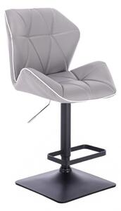 LuxuryForm Barová stolička MILANO MAX na čierne podstave - šedá