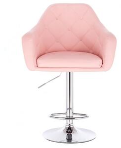 LuxuryForm Barová stolička ANDORA na striebornom tanieri - ružová
