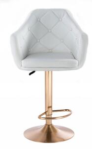 LuxuryForm Barová stolička ANDORA na zlatom tanieri - biela