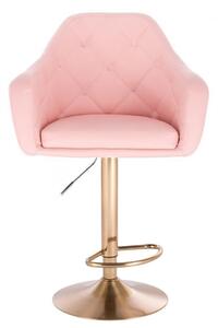 LuxuryForm Barová stolička ANDORA na zlatom tanieri - ružová