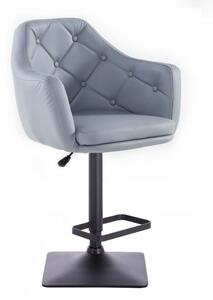 LuxuryForm Barová stolička ANDORA na čierne základni - šedá