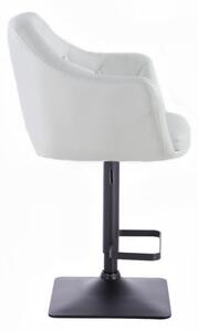 LuxuryForm Barová stolička ANDORA na čierne základni - biela