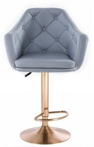 LuxuryForm Barová stolička ANDORA na zlatom tanieri - šedá