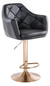 LuxuryForm Barová stolička ANDORA na zlatom tanieri - čierna