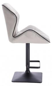LuxuryForm Barová stolička MILANO MAX VELUR na čierne podstave - šedá