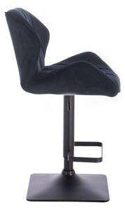 LuxuryForm Barová stolička MILANO VELUR na čierne podstave - čierna
