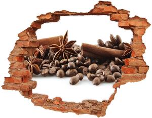 Diera 3D fototapeta na stenu nálepka Kávové zrná škorica