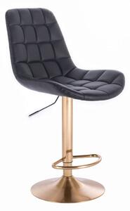 LuxuryForm Barová stolička PARIS na zlatom tanieri - čierna