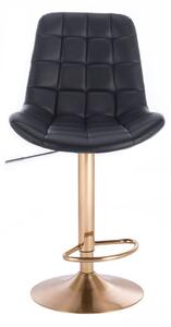 LuxuryForm Barová stolička PARIS na zlatom tanieri - čierna
