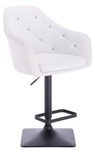 LuxuryForm Barová stolička ROMA na čierne podstave - biela