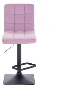 LuxuryForm Barová stolička TOLEDO VELUR na čierne podstave - levanduľa