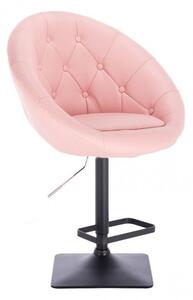 LuxuryForm Barová stolička VERA na čierne podstave - ružová