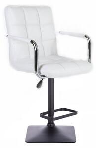 LuxuryForm Barová stolička VERONA na čierne podstave - biela