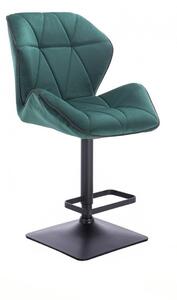 Barová stolička MILANO MAX VELUR na čierne podstave - zelená