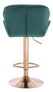 LuxuryForm Barová stolička MILANO VELUR na zlatom tanieri - zelená