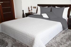 Elegantný bielo sivý prehoz na manželskú posteľ 160 x 210 cm