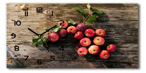 Vodorovné Sklenené hodiny na stenu Jablká na stole