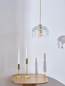 Sinsay - Závesná sklenená lampa s krištáľmi - biela