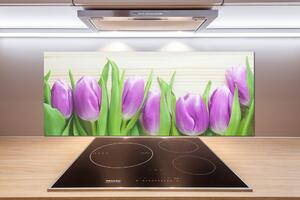 Panel do kuchyne Fialové tulipány