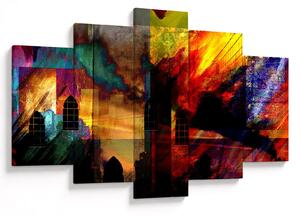 Obraz - Farebná abstrakcia mesta (150x105 cm)