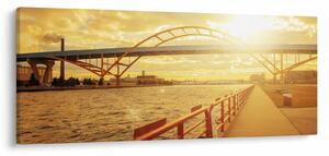 Obraz mosta pri západe slnka (120x50 cm)