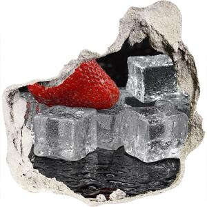 Nálepka 3D diera na stenu Jahody s ľadom nd-p-53879496