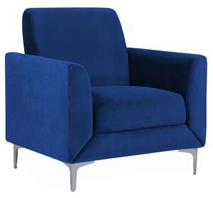 Klubové kreslo modrá zamatová obývačka vintage retro 50. roky 60. rokov Dizajnové