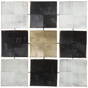 Nástenná dekorácia čierna / biela / zlatá 50 x 50 cm v moderných farbách, štvorcová moderné