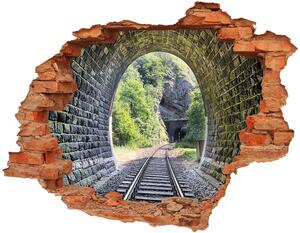 Fototapeta diera na stenu 3D Železničný tunel