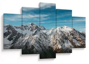 Obraz zasnežených vrcholkov, Fiordland (150x105 cm)
