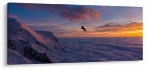Obraz pri západe slnka, Mt. blanc (120x50 cm)