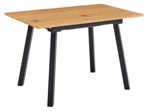 KONDELA Jedálenský rozkladací stôl, 120-160x80 cm, dub/čierna, DIRAN