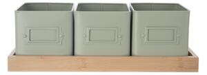 Kvetináč bylinky GREENISH 11,5x11,5 cm 3 ks+podtácok