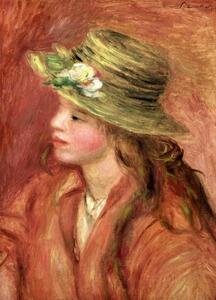 Pierre Auguste Renoir - Obrazová reprodukcia Young Girl in a Straw Hat, c.1908, (30 x 40 cm)