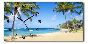 Vodorovné Sklenené hodiny na stenu Tropická pláž