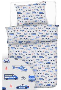 Obliečky bavlnené Polícia TiaHome - Detský set 130x90cm + 65x45cm