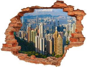 Nálepka 3D diera na stenu Hong kong panoráma nd-c-90238708