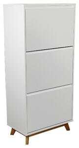 VÝKLOPNÁ SKRINKA NA TOPÁNKY, prírodná farba, biela, kaučukové drevo, 60/128/34 cm Xora - Online Only drobný nábytok, Online Only