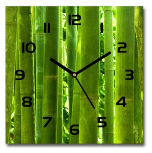 Sklenené nástenné hodiny štvorec Bambus