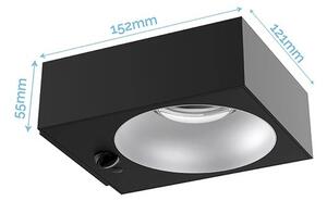 Viking - stmievateľné solárne nástenné LED svietidlo so snímačom LED/2W/3,7V IP65 4000K
