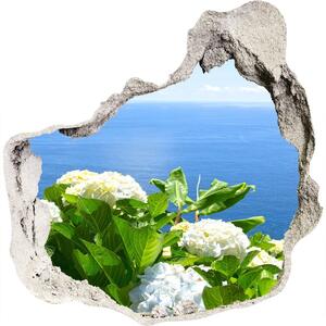Díra 3D ve zdi nálepka Kvety pri mori nd-p-87726143