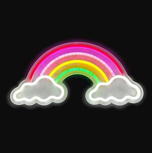 2Kids Toys - LED neónová nástenná dekorácia LED/5W/USB dúha s oblakmi