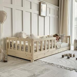 Montessori posteľ z masívu 160x80 cm so zábranou | Basic Dávid