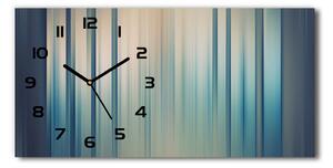 Vodorovné Sklenené hodiny na stenu Modré pásky