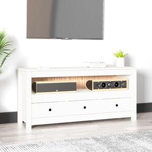 TV skrinka biela 114x35x52 cm masívna borovica