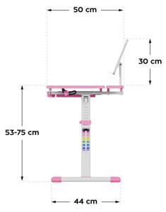 Detský rastúci písací stôl Mark Adler Study 3.0 Pink